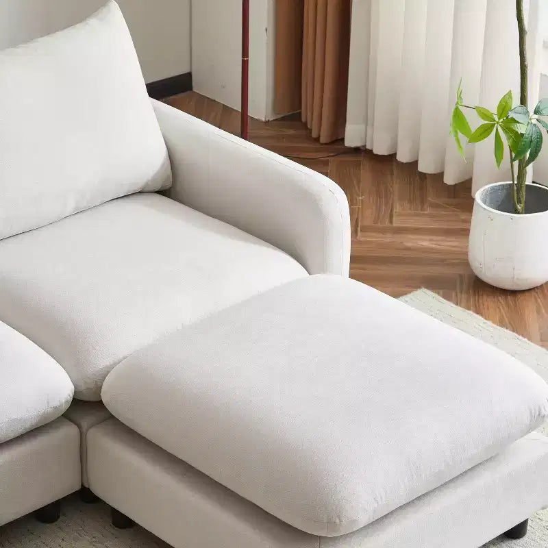 Christopher Knight Home Acker, ensemble de canapés modulaires modernes rembourrés 3 pièces, blanc