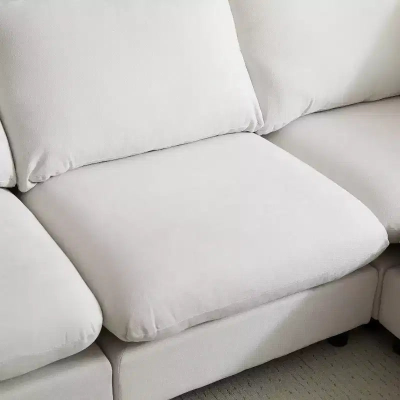 Christopher Knight Home Acker, ensemble de canapé modulable sectionnel contemporain 4 pièces rembourré, blanc