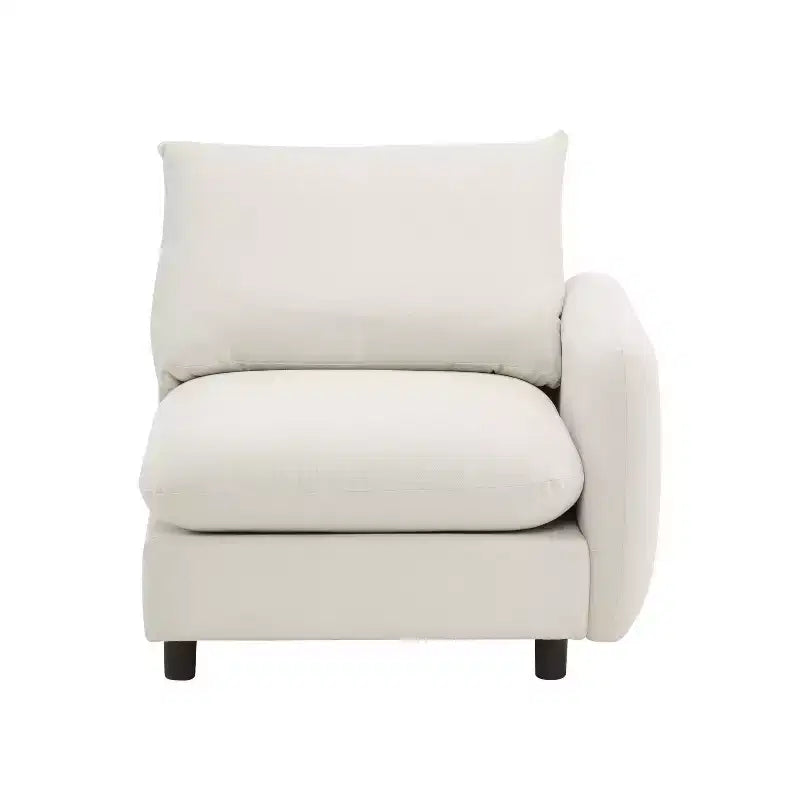 Christopher Knight Home Acker, ensemble de canapé modulable sectionnel contemporain 4 pièces rembourré, blanc
