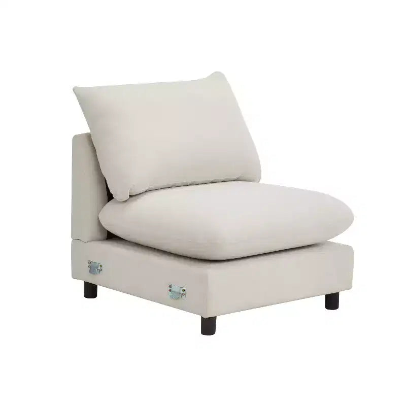 Christopher Knight Home Acker, ensemble de canapé modulable sectionnel contemporain 4 pièces rembourré, blanc