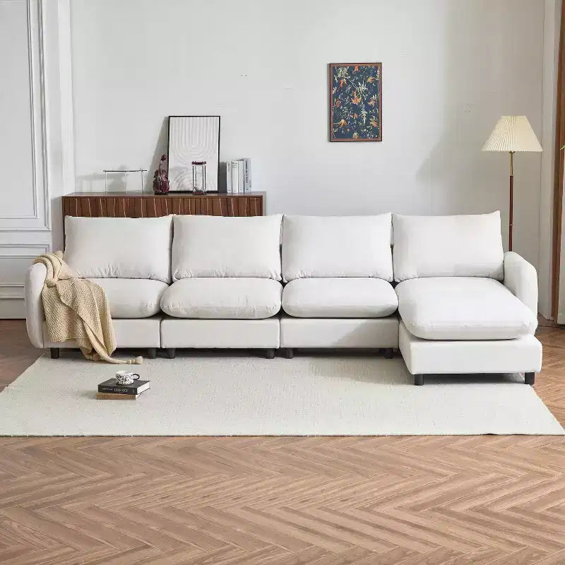 Christopher Knight Home Acker, ensemble de 5 canapés modulables d'angle modernes et rembourrés, blanc