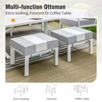 Captiva Designs Ensemble de conversation d'extérieur 5 pièces en aluminium avec pouf