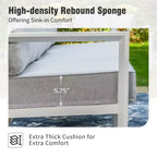 Captiva Designs Ensemble de conversation d'extérieur 5 pièces en aluminium avec pouf