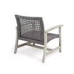 Christopher Knight Home Breakwater Ensemble de conversation 4 places en bois d'acacia et osier avec foyer de 50 000 BTU