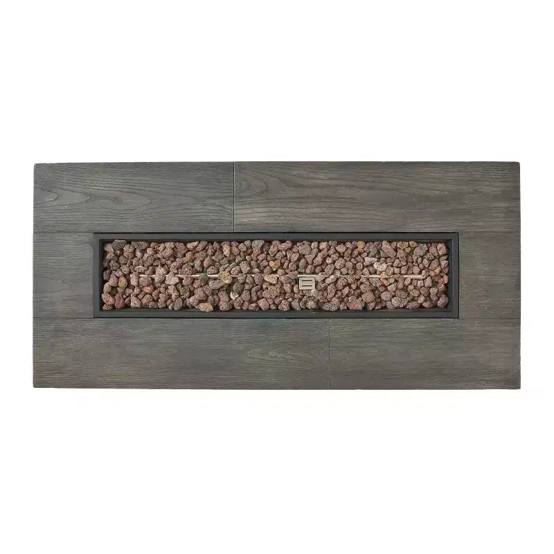 Christopher Knight Home Breakwater Ensemble de conversation 4 places en bois d'acacia et osier avec foyer de 50 000 BTU