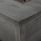 Christopher Knight Home Breakwater Ensemble de conversation 4 places en bois d'acacia et osier avec foyer de 50 000 BTU