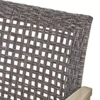 Christopher Knight Home Breakwater Ensemble de conversation 4 places en bois d'acacia et osier avec foyer de 50 000 BTU