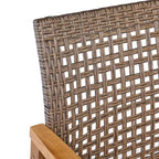 Christopher Knight Home Breakwater Ensemble de conversation 4 places en bois d'acacia et osier avec foyer de 50 000 BTU