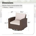 Captiva Designs Salon de jardin 6 pièces en osier et rotin avec foyer, poufs et fauteuils rembourrés