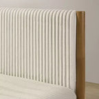 Ensemble de chambre à coucher 2 pièces en bois d'hévéa Vichy Roundhill Furniture, lit plateforme avec table de chevet