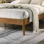 Ensemble de chambre à coucher 2 pièces en bois d'hévéa Vichy Roundhill Furniture, lit plateforme avec table de chevet