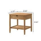 Ensemble de chambre à coucher 2 pièces en bois d'hévéa Vichy Roundhill Furniture, lit plateforme avec table de chevet