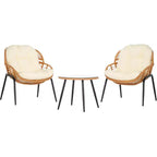 Mott 3 Piece Patio Set - Indoor/Outdoor - PAT9045 - Natural/Beige - Safavieh