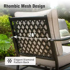 Captiva Designs - Ensemble de conversation d'extérieur 4 pièces avec braséros et fauteuils à dossier quadrillé pour jardin, piscine, arrière-cour