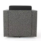 Christopher Knight Home Eli Ensemble de 5 pièces comprenant un fauteuil club pivotant et un foyer extérieur en osier avec coussins