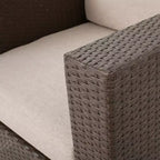 Christopher Knight Home Eli Ensemble de 5 pièces comprenant un fauteuil club pivotant et un foyer extérieur en osier avec coussins