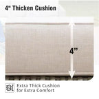 Captiva Designs Ensemble de conversation 5 pièces en rotin tressé avec coussins pour patio extérieur, comprenant des fauteuils, des ottomans et une table en bois massif