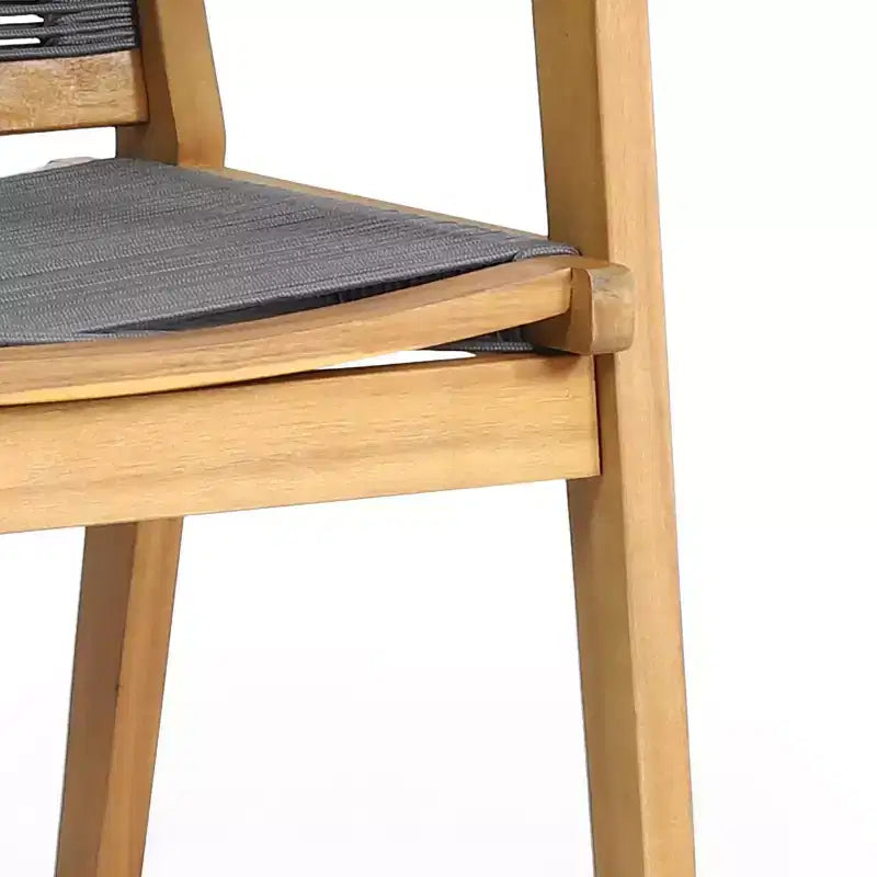 Christopher Knight Home Mcgill, ensemble de 3 chaises de conversation d'extérieur en bois d'acacia et corde, teck/gris foncé
