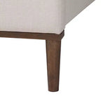 Ensemble de chambre queen 4 pièces Baxton Studio Nikolai avec tissu beige tufté capitonné et bois marron Wengé, style Mid-Century