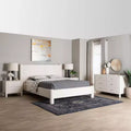 Baxton Studio Laria Modern White Teddy-Bear Fabric 4-Piece Bedroom Set