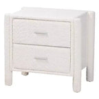 Ensemble de chambre à coucher 4 pièces Baxton Studio Laria moderne en tissu nounours blanc