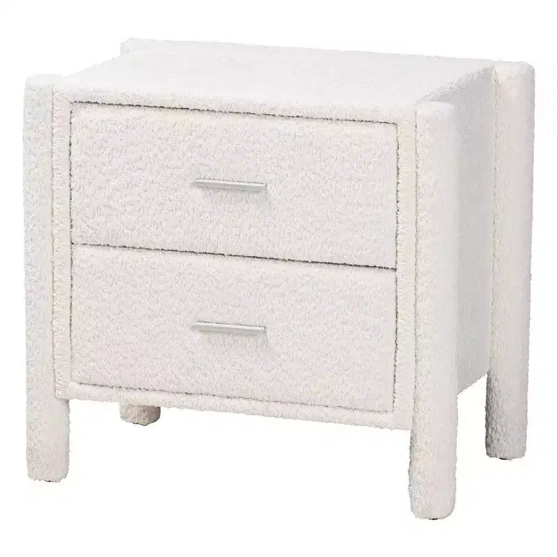 Ensemble de chambre à coucher 4 pièces Baxton Studio Laria moderne en tissu nounours blanc