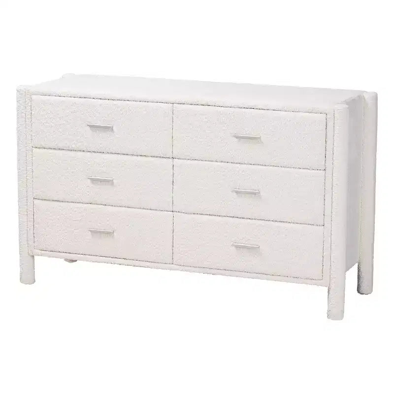 Ensemble de chambre à coucher 4 pièces Baxton Studio Laria moderne en tissu nounours blanc