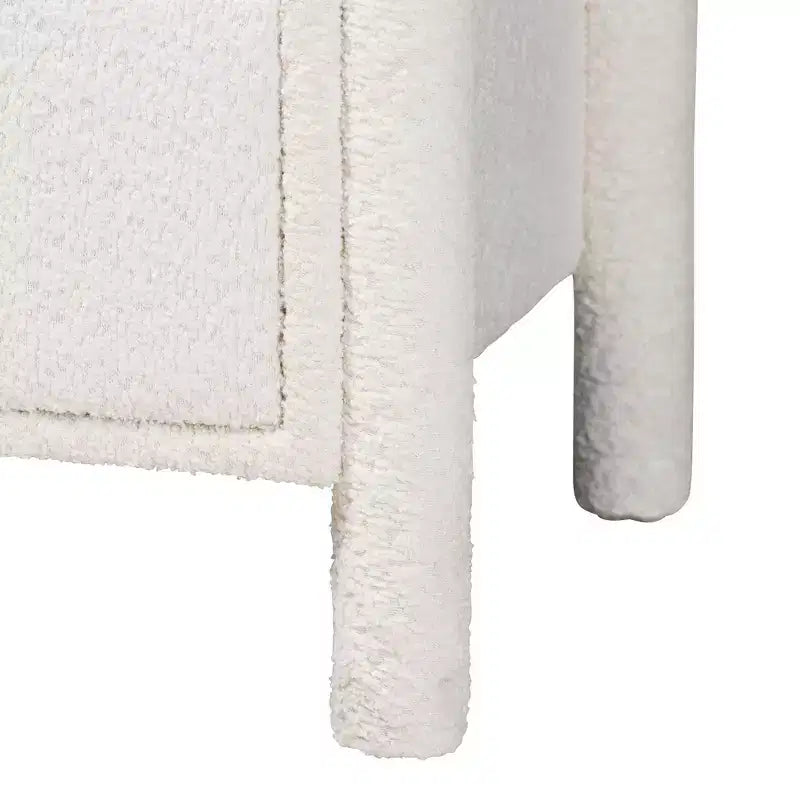 Ensemble de chambre à coucher 4 pièces Baxton Studio Laria moderne en tissu nounours blanc