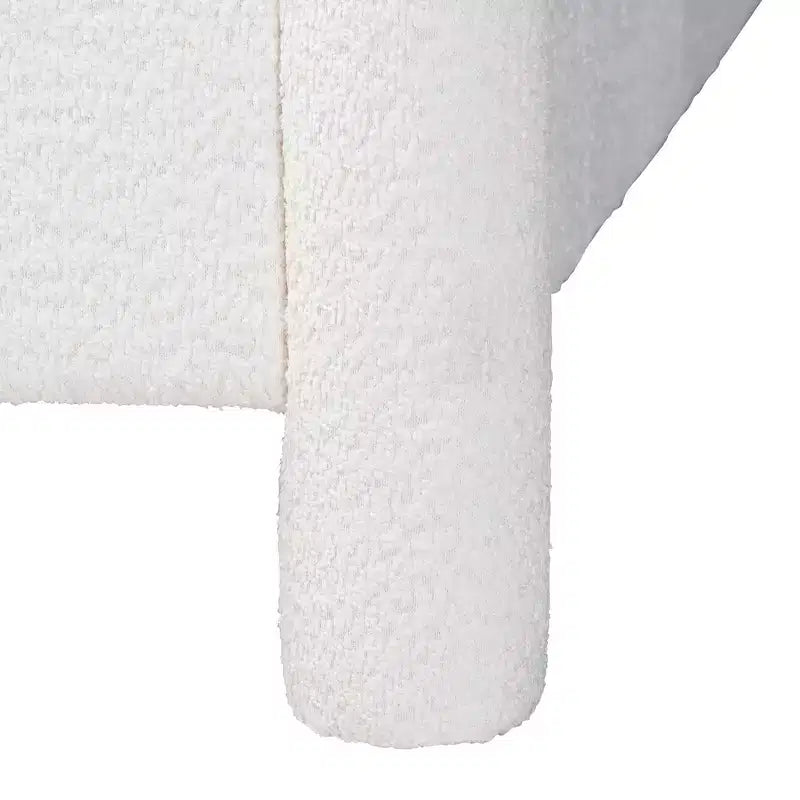 Ensemble de chambre à coucher 4 pièces Baxton Studio Laria moderne en tissu nounours blanc