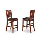 Ensemble de pub HomeStock Table et 6 chaises hauteur comptoir fini acajou