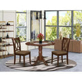 HomeStock Mahogany Round Dining Table Set with Chairs
