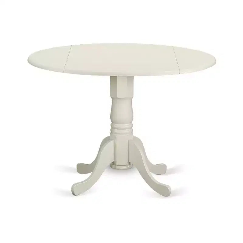 Ensemble table de salle à manger ronde et 4 chaises HomeStock en lin blanc, style moderne