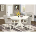 HomeStock Oval Table Linen Fabric Chairs Dinette Set