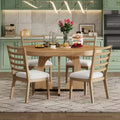 5-Piece Retro Rustic Dining Ensemble, Unique Geometric Table with 16-inch Extension Leaf and 4 Cushioned Chairs