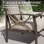 Ensemble de mobilier de jardin Heynemo, ensemble de conversation de 4 pièces avec table basse, ensemble de mobilier en métal pour véranda, cour arrière, jardin, café