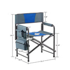 Chaise pliante d'extérieur matelassée 2 pièces avec poches de rangement, chaise de réalisateur surdimensionnée légère pour camping intérieur et extérieur