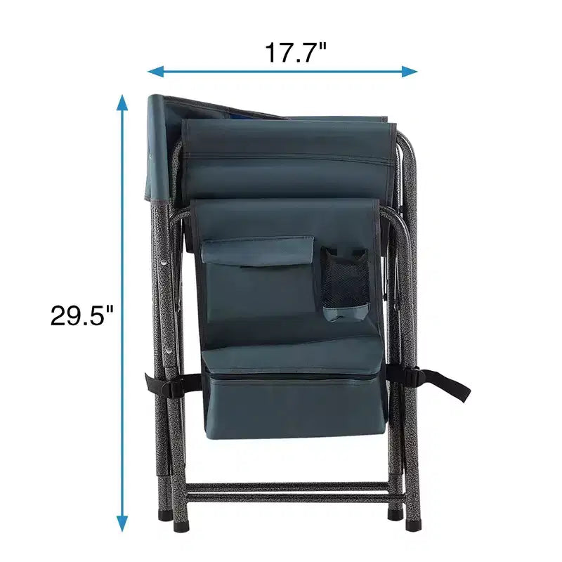 Chaise pliante d'extérieur matelassée 2 pièces avec poches de rangement, chaise de réalisateur surdimensionnée légère pour camping intérieur et extérieur