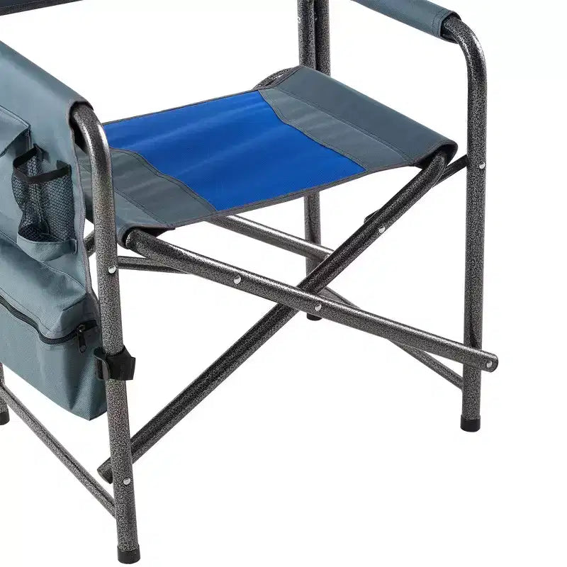Chaise pliante d'extérieur matelassée 2 pièces avec poches de rangement, chaise de réalisateur surdimensionnée légère pour camping intérieur et extérieur