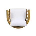 Christopher Knight Home Flagler, ensemble de 5 fauteuils et table foyer d'extérieur en bois d'acacia avec coussins, teck/blanc