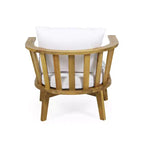 Christopher Knight Home Flagler, ensemble de 5 fauteuils et table foyer d'extérieur en bois d'acacia avec coussins, teck/blanc
