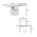 Ensemble de salle à manger extensible Whisen Modern 5 pièces, table carrée pliable avec chaises rembourrées en cuir