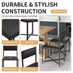 Ensemble de salle à manger extensible Whisen Modern 5 pièces, table carrée pliable avec chaises rembourrées en cuir