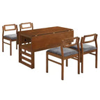 Ensemble de salle à manger extensible Whisen Modern 5 pièces en bois avec deux abattants et chaises rembourrées