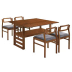 Ensemble de salle à manger extensible Whisen Modern 5 pièces en bois avec deux abattants et chaises rembourrées