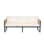 Christopher Knight Home Faye Ensemble de 5 pièces de mobilier de patio en acacia et métal avec rembourrage et lattes