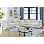 Elegant Living Spaces 3-Seater and 2-Seater Velvet Upholstered Sofa Set Combination