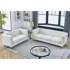 Combinaison de canapés 3 places et 2 places en velours Elegant Living Spaces
