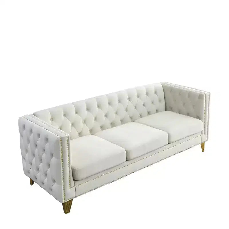 Combinaison de canapés 3 places et 2 places en velours Elegant Living Spaces
