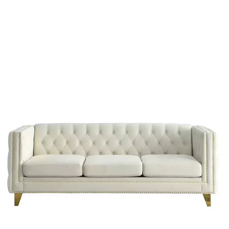 Combinaison de canapés 3 places et 2 places en velours Elegant Living Spaces