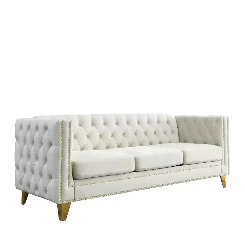 Combinaison de canapés 3 places et 2 places en velours Elegant Living Spaces